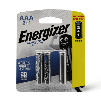 Energizer Battery Lithuim Aaa L92Bp 2+1 Free- 1 Kit