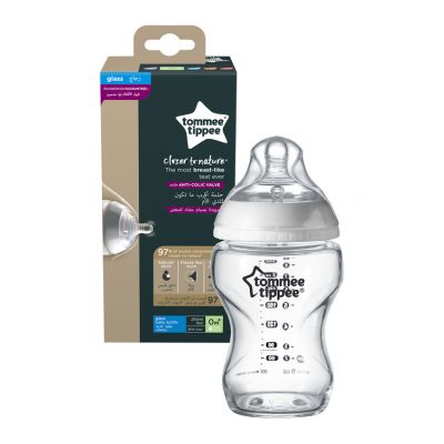 Tommee Tippee, Glass Baby Bottle, 0+ Month - 250 Ml