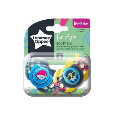 Tommee Tippee, Pacifier, Fun Style Soothers, For 18-36 Months - 1 Kit