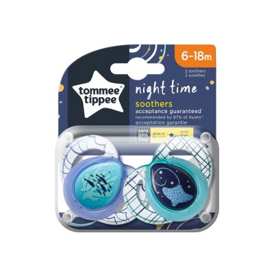 Tommee Tippee Pacifier Night Time 6-18 Months - 2 Pcs