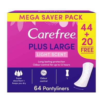 Carefree Panty Liner Large Mega Pack - 64 Pcs