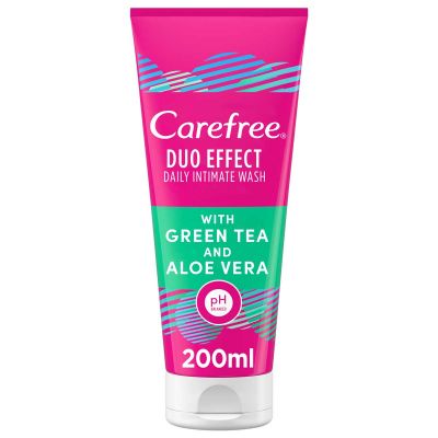 Carefree Daily Intimate Wash, Duo Effect With Green Tea And Aloe Vera - 200 Ml