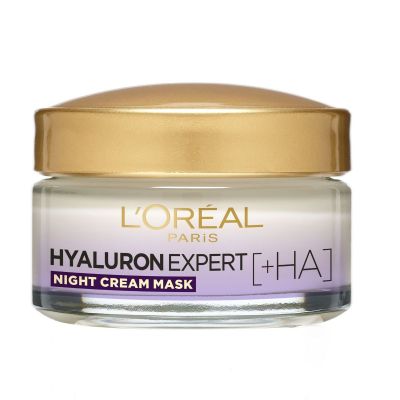 L'Oreal Paris, Hyaluron Expert Night Cream Mask, Replumping Moisturizing - 50 Ml