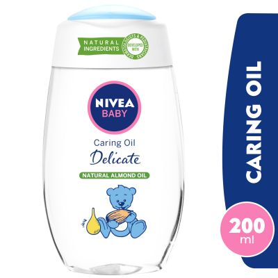Nivea Baby Caring Oil, Delicate, With Natural Almond Oil - 200 Ml
