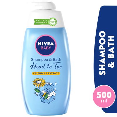 Nivea Baby Shampoo & Bath Head To Toe With Calendula Extract - 500 Ml