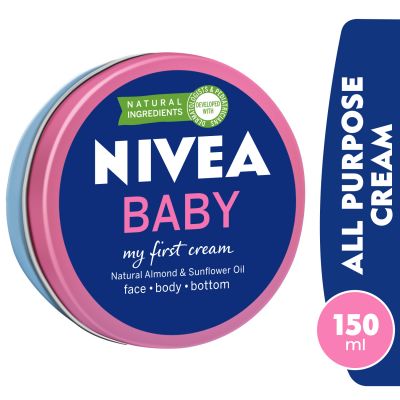 Nivea Baby My First Cream, Face & Body & Bottom, With Almond & Sunflower Oil - 150 Ml