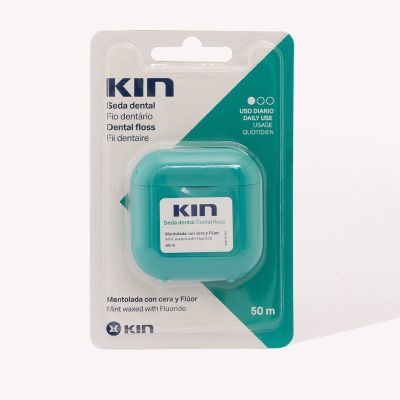 Kin, Dental Floss, Mint Waxed, With Fluoride - 50 M