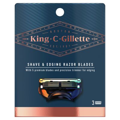 King.C.Gillette, Shave & Edging Razor Blades - 3 Pcs
