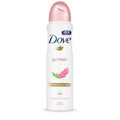 Dove, Antiperspirant, Deodorant Spray, Go Fresh, 1/4 Moisturizing Cream, With Pomegranate & Lemon Scent - 150 Ml