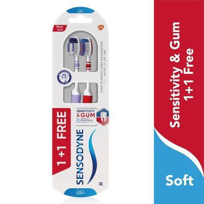 Sensodyne, Toothbrush, For Sensitive Gum, Soft, 1+1 Free - 1 Kit