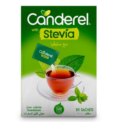 Canderel, with Stevia Low Calories Sweetener - 100 Bags