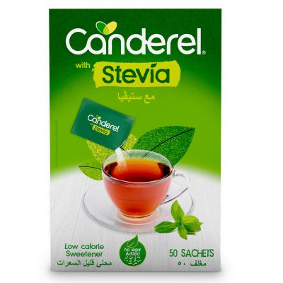 Canderel, with Stevia Low Calories Sweetener - 50 Bags