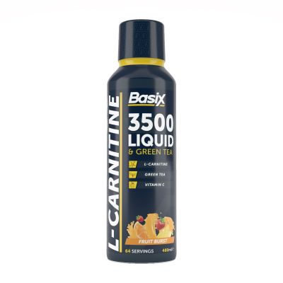 Basix, L-Carnitine, 3500 Liquid & Green Tea, Fruit Burst - 480 Ml