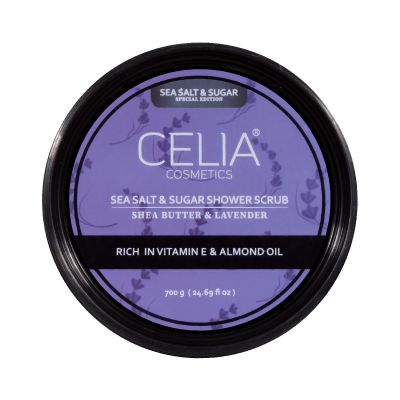Celia, Shower Sugar Body Scrub, Shea Butter & Lavender - 600 Gm
