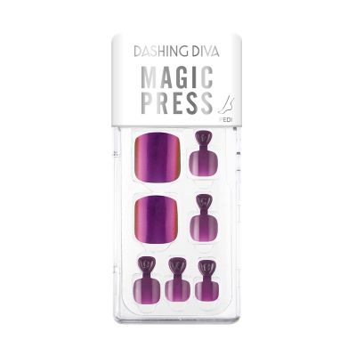 Dashing Diva, Magic Press, Toe Nails, Plum Mirror - 1 Kit