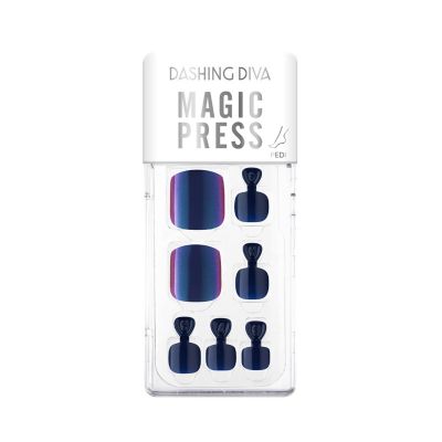 Dashing Diva, Magic Press, Toe Nails, Navy Mirror - 1 Kit