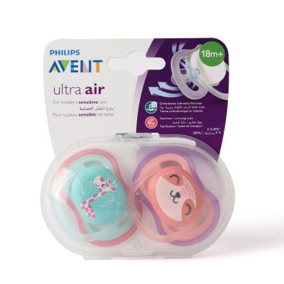 Avent, Baby Pacifiers, Ultra Air, Soother 18+ M, Girl - 2 Pcs