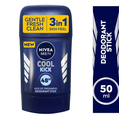 Nivea, Deodorant Stick, Cool Kick 3 In 1, for Men - 50 Ml