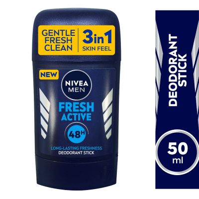 Nivea, Deodorant Stick, Fresh Active 3 In 1, for Men - 50 Ml