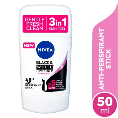 Nivea, Deodorant Stick, Black & White 3 In 1, for Women - 50 Ml