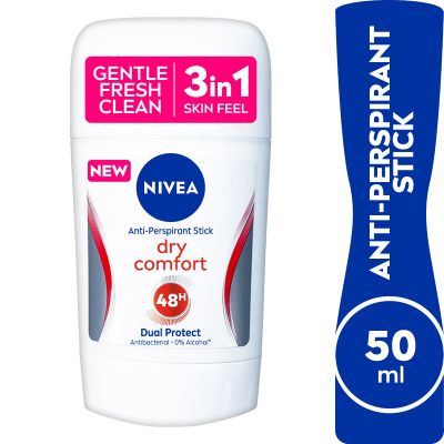 Nivea, Deodorant Stick, Dry Comfort 3 In 1, for Women - 50 Ml