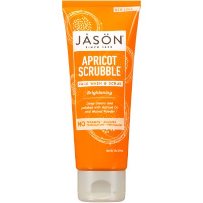 Jason, Face Wash & Scrub, Brightening, Apricot Scrubble - 113 Gm