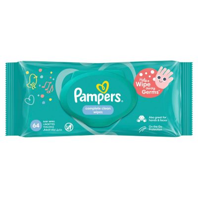 Pampers, Complete Clean Baby Wipes, With 0% Alcohol - 64 Pcs