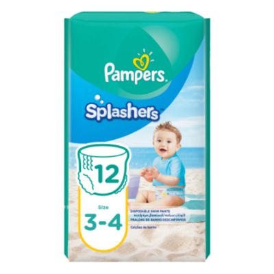 Pampers, Splashers, Disposable Swim Diaper Pants, With Leakage And Dryness Protection, Size 3-4, 6-12 Kg - 12 Pcs