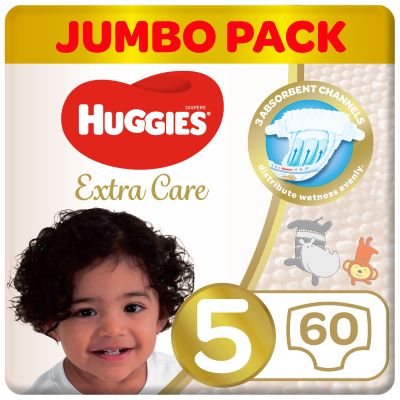 Huggies Baby Diapers Extra Care Size 5 Jumbo Pack - 60 Pcs