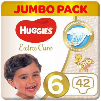 Huggies Baby Diapers Extra Care Size 6 Jumbo Pack - 42 Pcs
