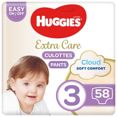 Huggies, Baby Culottes, Extra Care, Size 3 - 58 Pcs