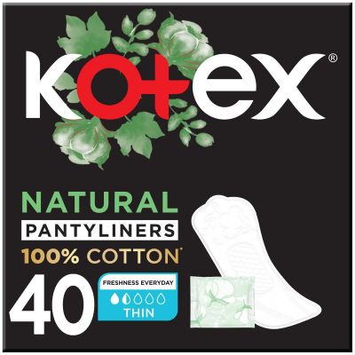 Kotex, Feminine Pantyliners, Cotton, Thin Fresh - 40 Pcs