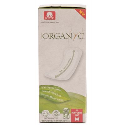 Organyc, Feminine Pantyliners, Organic Cotton, Maxi - 20 Pcs