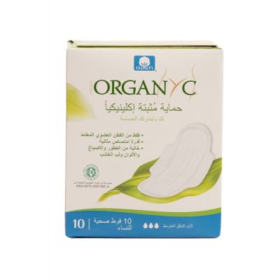 Organyc, Feminine Pads, Organic Cotton, Moderate Flow - 10 Pcs