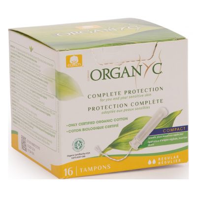 Organyc, Feminine Tampons, Organic Cotton, Compact Regular - 16 Pcs