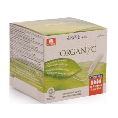 Organyc, Feminine Tampons, Organic Cotton, Compact Super Plus - 16 Pcs