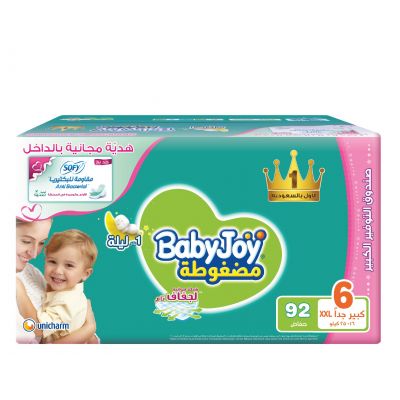 Babyjoy, Baby Diapers, Size 6, Jumbo Box, 16-25 Kg - 92 Pcs
