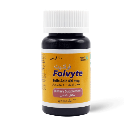 Folvyte, Tablets, Folic Acid 400 Mcg - 30 Tablets