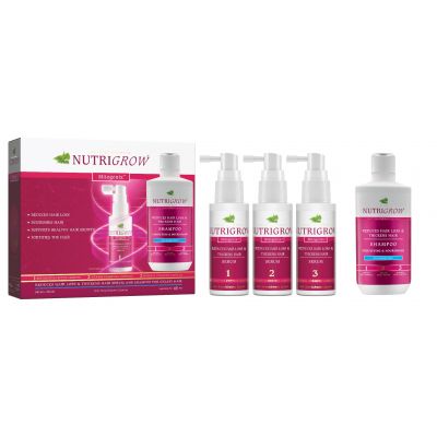 Nutrigrow Reduces Hair Loss Serum And Shampoo, For Greasy Hair 300 Ml + 180 Ml - 1 Kit