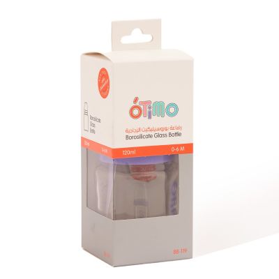 Otimo, Borosilicate Glass Bottle, From 0-6 Months - 120 Ml