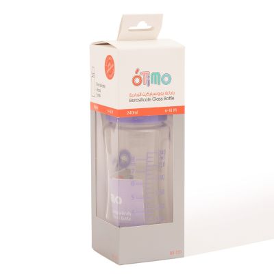 Otimo, Borosilicate Glass Bottle, From 6-18 Months - 240 Ml