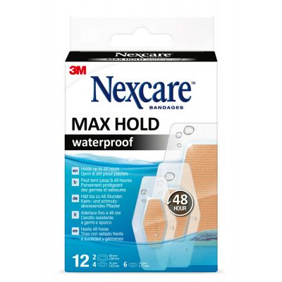 3M Nexcare, Max Hold Waterproof Assorted - 12 Pcs