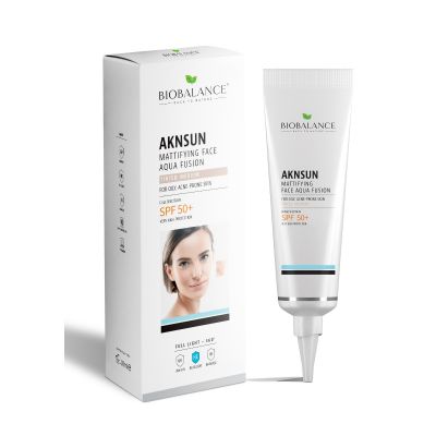 Bio Balance, Aknsun, Sunscreen Lotion, Tinted Medium, Mattifying, Spf 50+, Acne Prone Skin - 40 Ml
