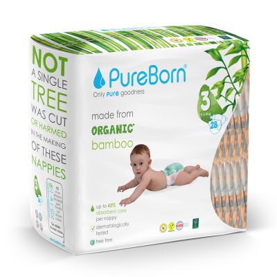 PureBorn, Baby Diaper, Size 3 - 28 Pcs