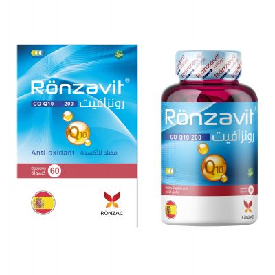 Ronzavit, Dietary Supplement, Co Q10, 200 Mg, Antioxidant - 60 Capsules