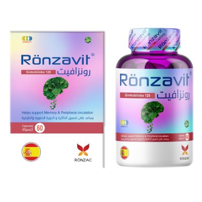 Ronzavit, Ginkobiloba 120 Mg, Support Memory & Peripheral Circulation - 60 Capsules