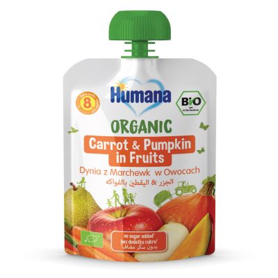 Humana, Carrot & Pumpkin in Fruits, +8 Months - 90 Gm